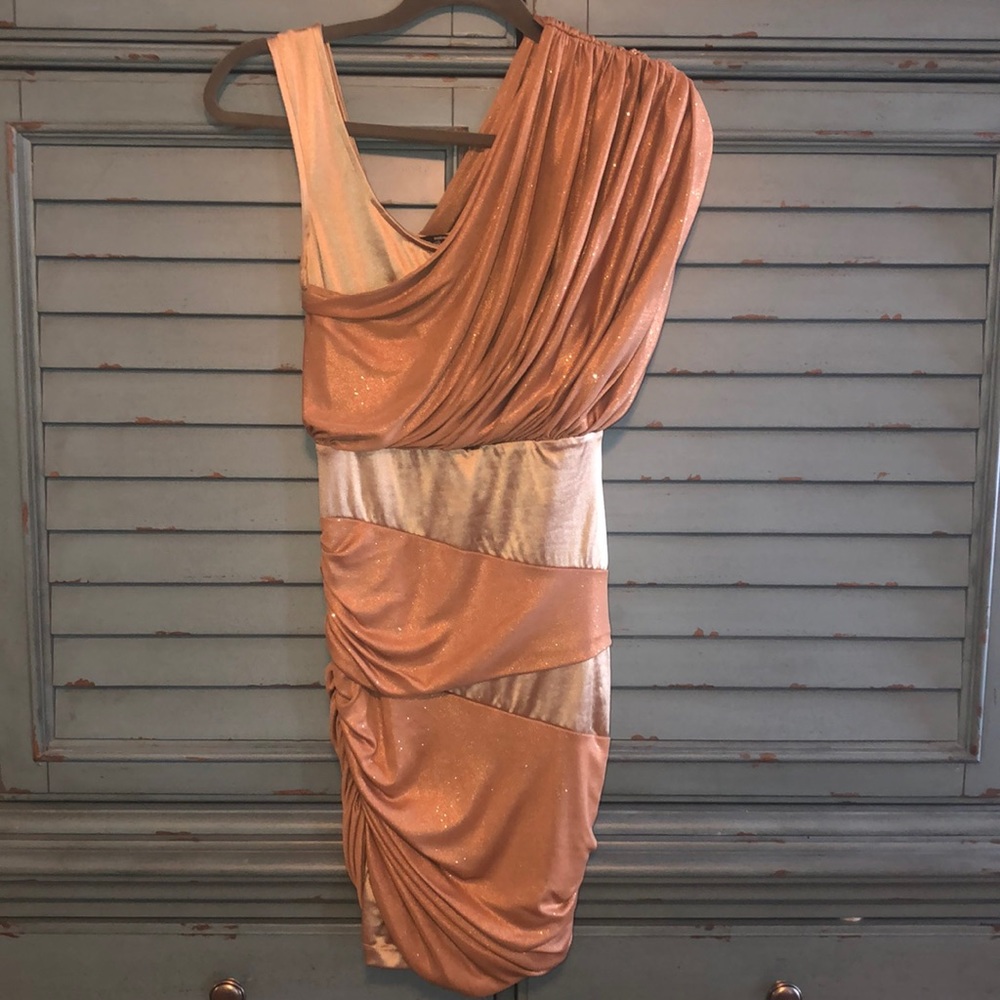 bebe gold dress